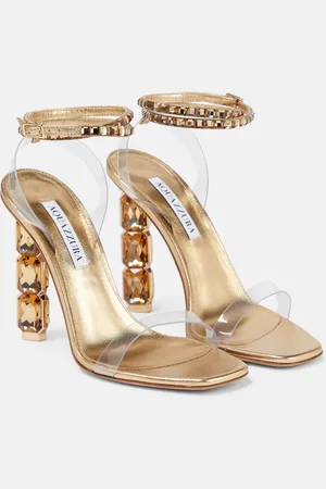 Aquazzura Aura Plexi 105 embellished sandals