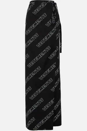 Vetements Logo cotton wrap skirt