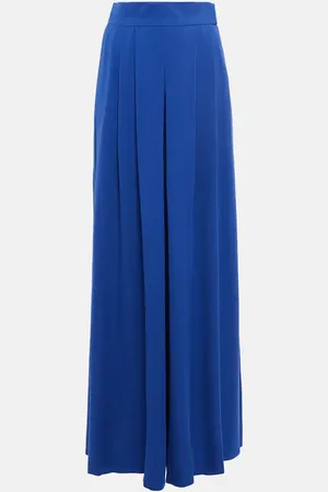 Max Mara High-rise pleated silk wide-leg pants