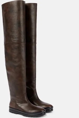 The Row Billie leather over-the-knee boots