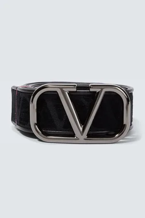 VALENTINO GARAVANI VLogo jacquard leather-trimmed belt
