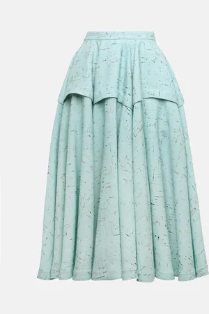 Bottega Veneta Tiered textured midi skirt
