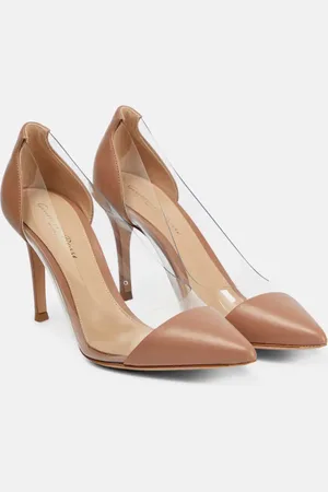 Gianvito Rossi Plexi 85 leather and PVC pumps