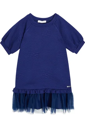MONNALISA Jersey tulle-trimmed dress