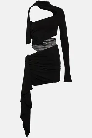MUGLER Draped cutout minidress