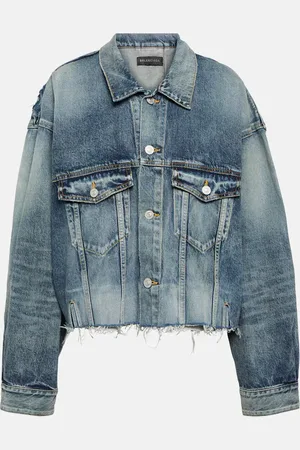 Balenciaga Distressed oversized denim jacket