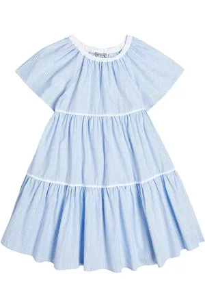 Il gufo Striped cotton poplin dress
