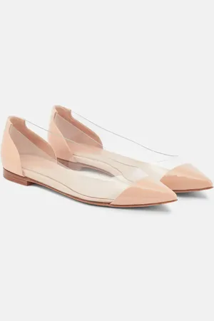 Gianvito Rossi Plexi leather and PVC ballet flats
