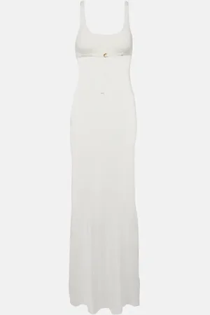 Jacquemus Robe Maille Oranger ribbed-knit maxi dress