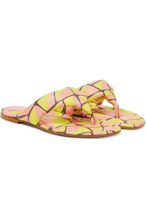Puccini Printed leather thong sandals