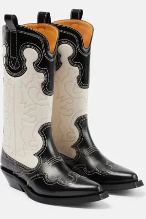 Ganni Leather cowboy boots