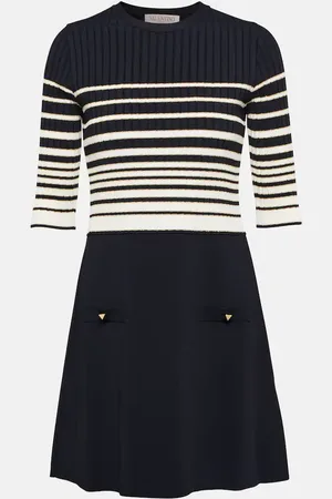 VALENTINO Striped knit minidress