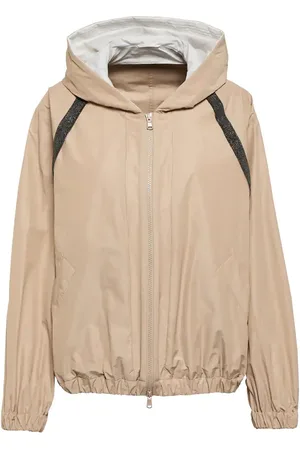 Brunello Cucinelli Embellished hooded rain jacket