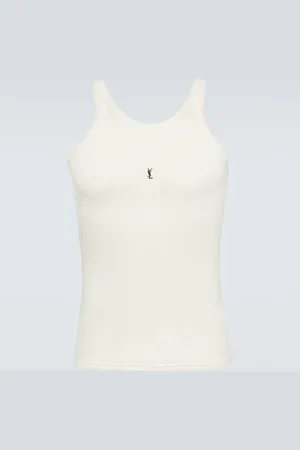 Saint Laurent Logo cotton jersey tank top