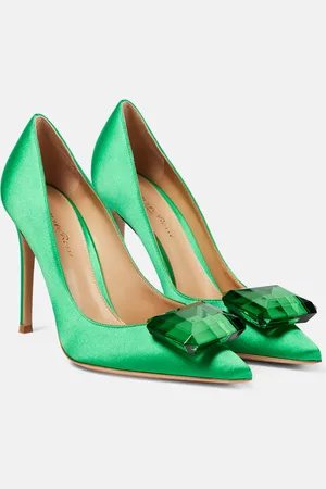 Gianvito Rossi Embellished satin pumps