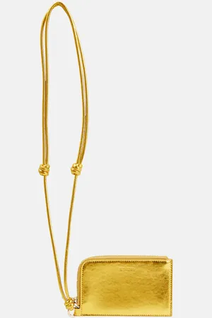Jil Sander Envelope leather card holder with strap