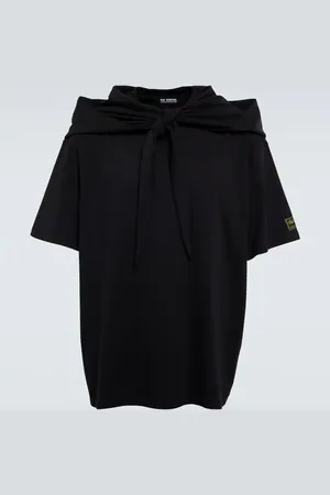 RAF SIMONS Cotton jersey hooded T-shirt