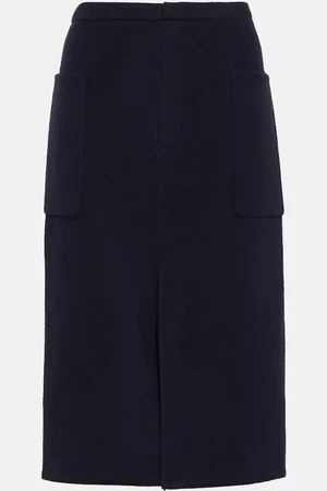 Vince High-rise wool-blend pencil skirt