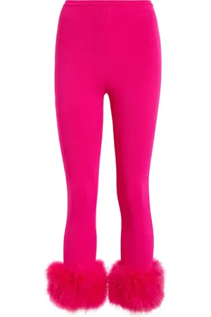 MAGDA BUTRYM High-rise faux fur-trimmed leggings