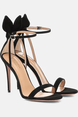 Aquazzura Bow Tie 105 suede sandals