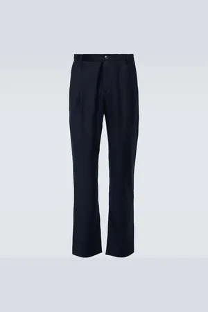 Sunspel Pleated wool flannel straight pants