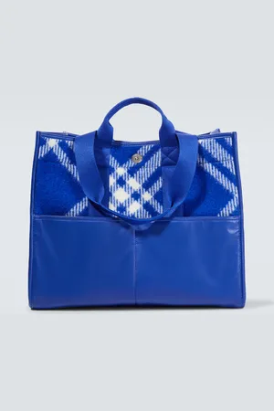 Burberry Jacquard check wool tote bag