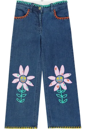 Stella McCartney Embroidered wide-leg jeans