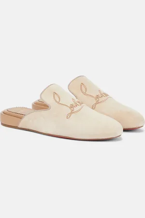 Christian Louboutin Navy Coolito Donna suede slippers