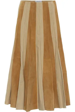 GABRIELA HEARST Ernst suede and cotton midi skirt