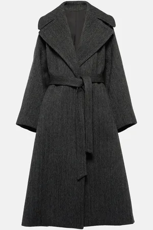 Alaïa AlaÃ¯a Herringbone wrap coat