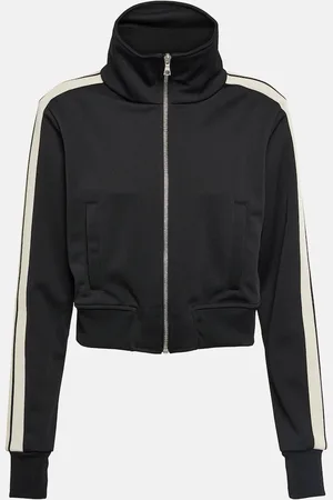 Palm Angels Striped cropped track jacket