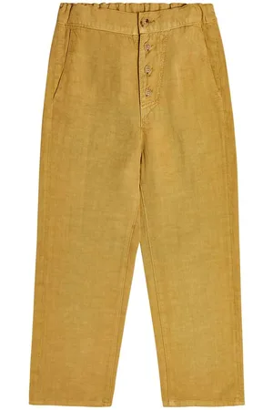 Caramel Erodium linen-blend pants