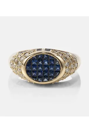 Rainbow K Lady 14kt gold ring with sapphires and diamonds