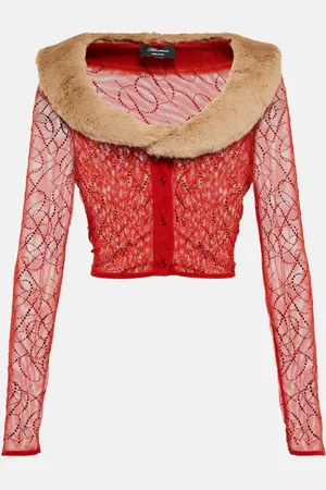 BLUMARINE Embellished mesh cardigan