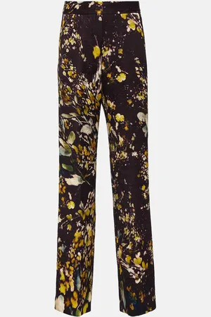 DRIES VAN NOTEN Embroidered high-rise straight pants