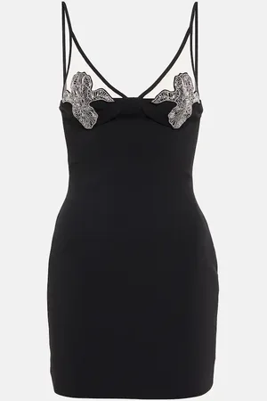 DAVID KOMA Mesh-panel embellished minidress