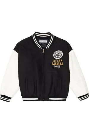 Dolce & Gabbana Leather-paneled varsity jacket