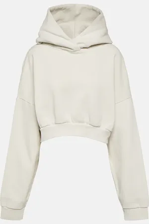 Entire Studios Cropped cotton fleece hoodie