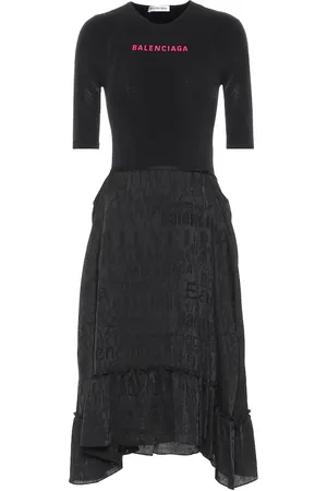 Balenciaga Asymmetric jersey midi dress