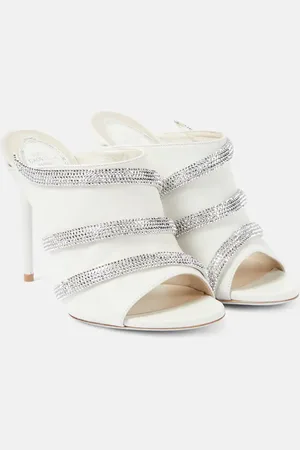 RENE CAOVILLA Sally embellished leather mules