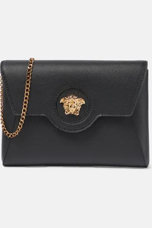 VERSACE La Medusa leather wallet on chain