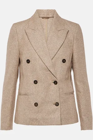 Brunello Cucinelli Chevron wool-blend blazer