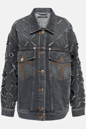 VERSACE Distressed denim jacket