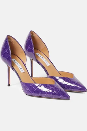 Aquazzura Up Town 85 croc-effect leather pumps