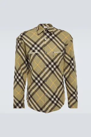 Burberry Check wool-blend shirt jacket