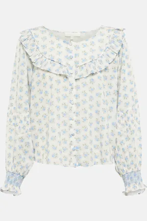 LOVESHACKFANCY Goldie ruffled floral blouse