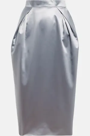 Maison Margiela Satin draped midi skirt