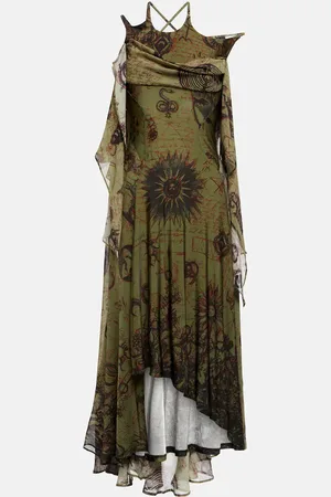 Marine Serre Printed crÃªpe jersey midi dress