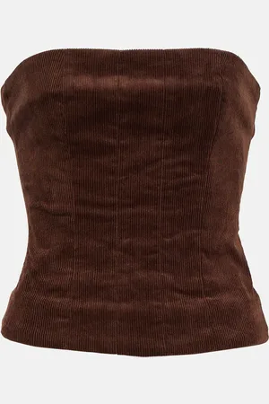 Staud Woodgrain corduroy tube top