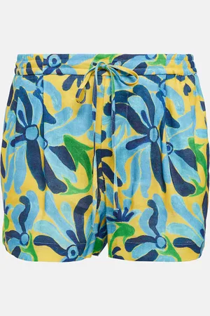Marni Printed linen-blend shorts
